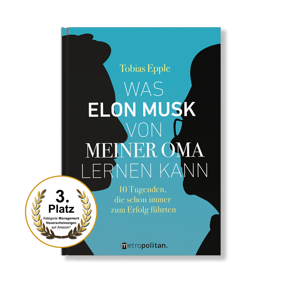 Dunkelblau-weiß-grünes Cover des Buches "Verkaufen mit Herz" von Tobias Epple
